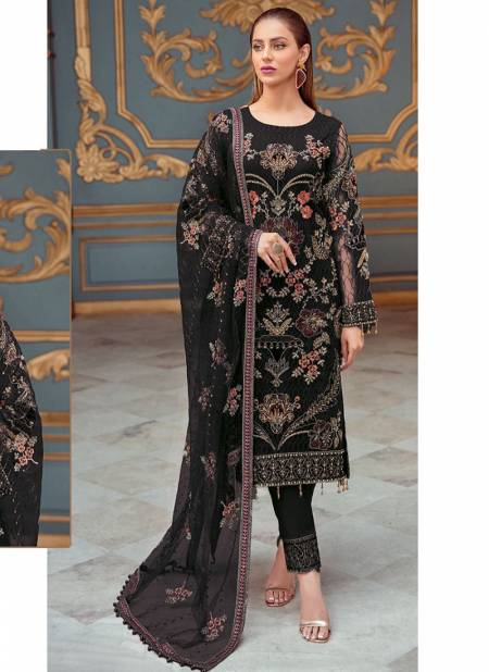 Black RAMSHA 472 nx New Designer Fancy Festive Wear Pakistani Salwar Suit Collection R-472-D
